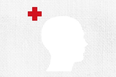 Das Bild zeigt die Grafik eines Kopfes, ein Rotes Kreuz und den Titel "Kopfverletzungen" (verweist auf: Neue "Broschüre Kopfverletzungen" für deutschen Profifußball)